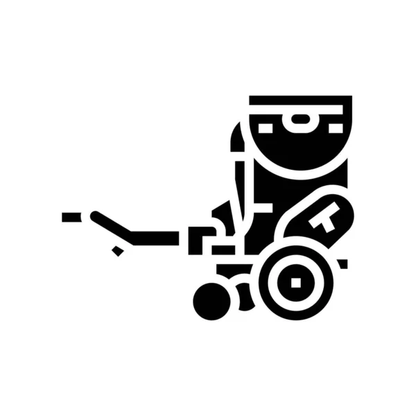 Zaaimachine landbouwgrond machine glyph pictogram vector illustratie — Stockvector