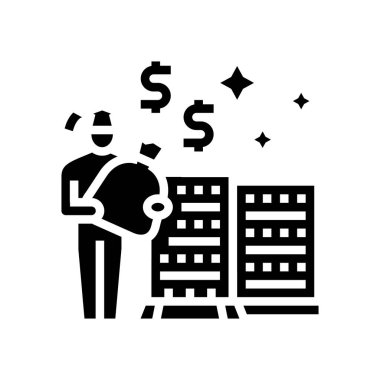 Öğrenci bursu ödülleri glifin vektör illüstrasyonu