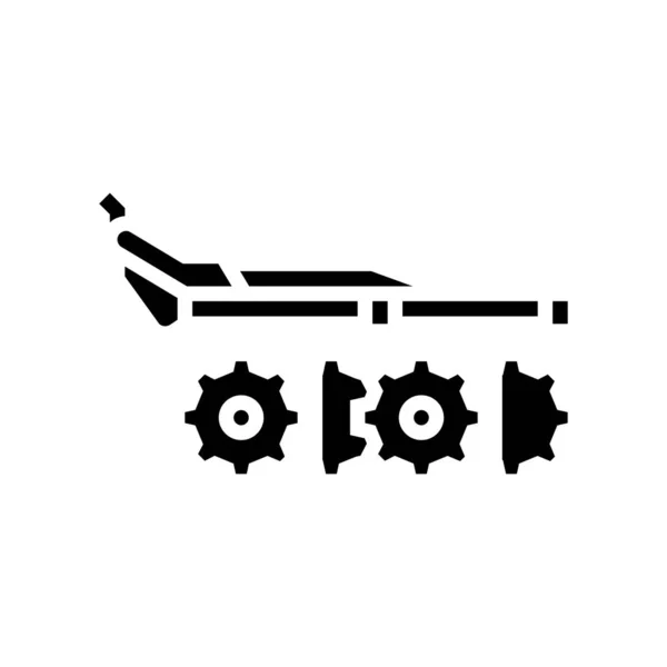Harrow farm equipment glyph icon vector illustration — 스톡 벡터