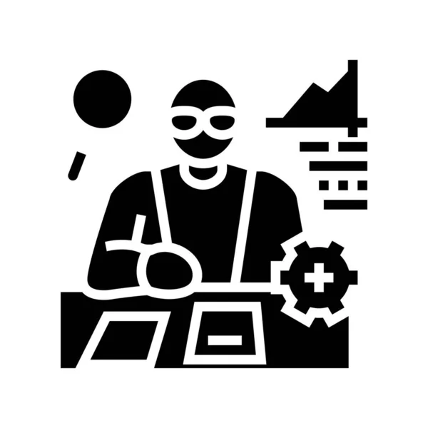 Undergraduate research glyph icon vector illustration — Vetor de Stock