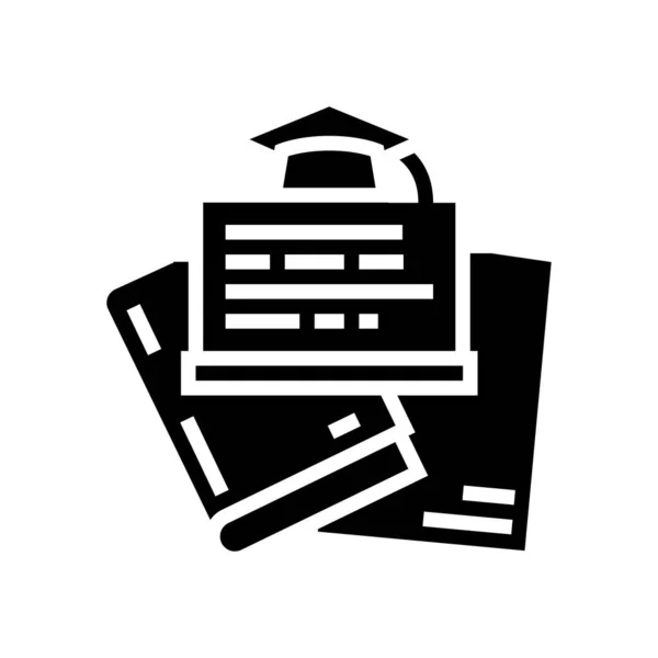 Programma laureato glyph icona vettoriale illustrazione — Vettoriale Stock