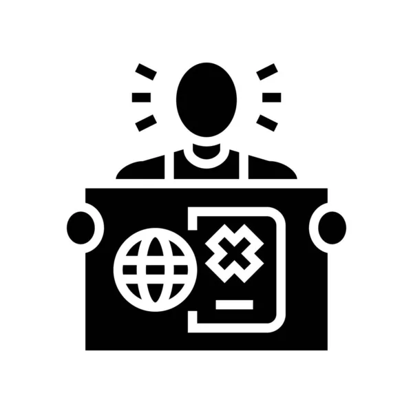 Undocumented student glyph icon vector illustration — Stockvektor