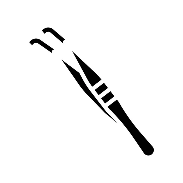 Tweezers medical tool glyph icon vector illustration — Stock vektor