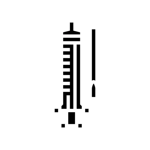 Illustration vectorielle d'icône de glyphe médical de seringue — Image vectorielle