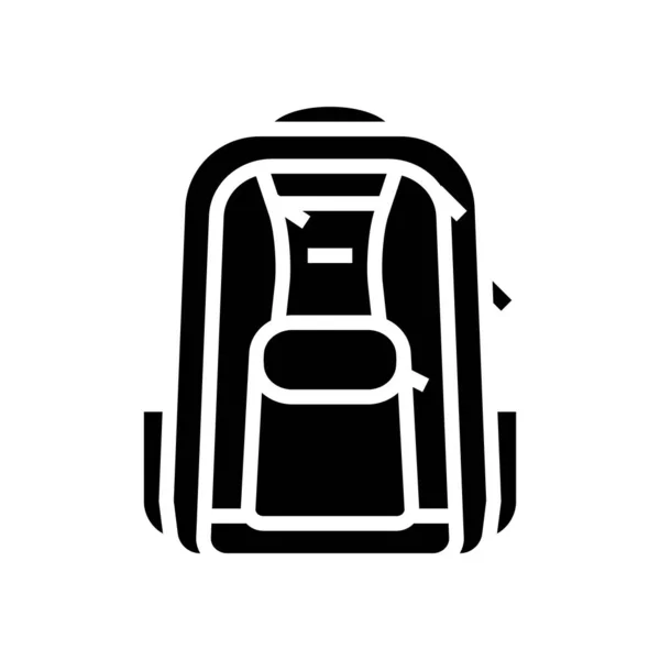 Mochila mochila bolsa glifo icono vector ilustración — Vector de stock