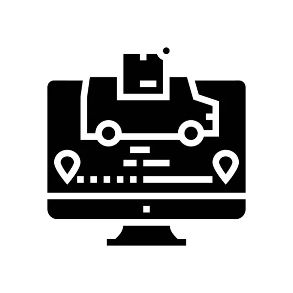 In transit parcel status glyph icon vector illustration — Vetor de Stock