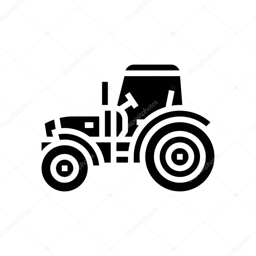tractor farm transport glyph icon vector illustration