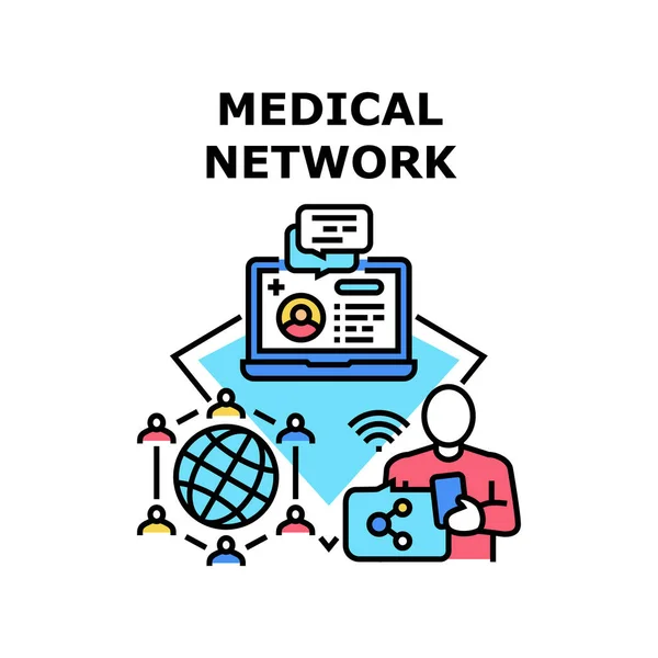 Медична мережа значок Векторні ілюстрації — стоковий вектор