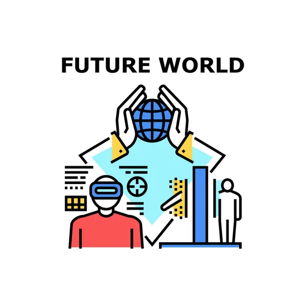 未来の世界のアイコンベクトルイラスト — ストックベクタ