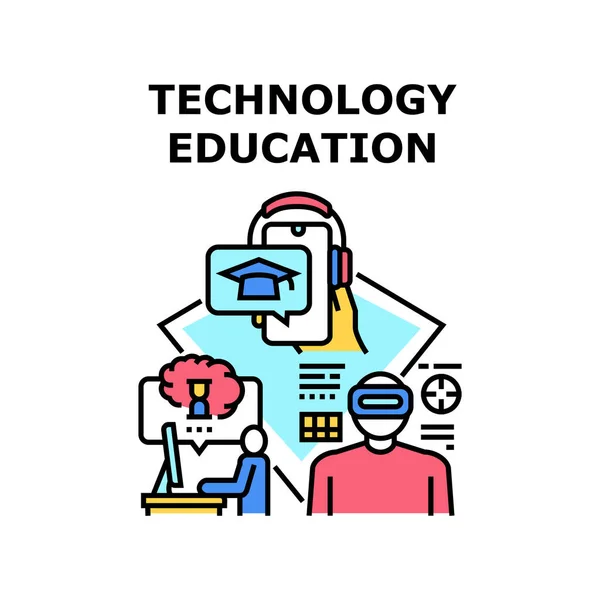 Icono de educación tecnológica vector ilustración — Vector de stock
