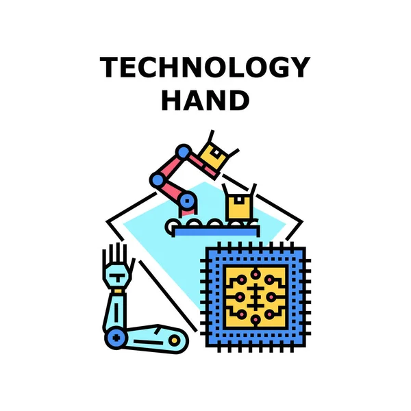 Tecnologia mão ícone vetor ilustração — Vetor de Stock