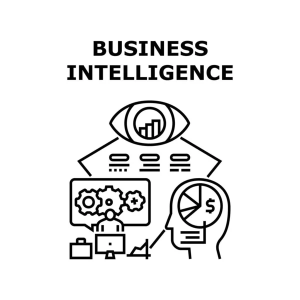 Illustration vectorielle icône Business Intelligence — Image vectorielle