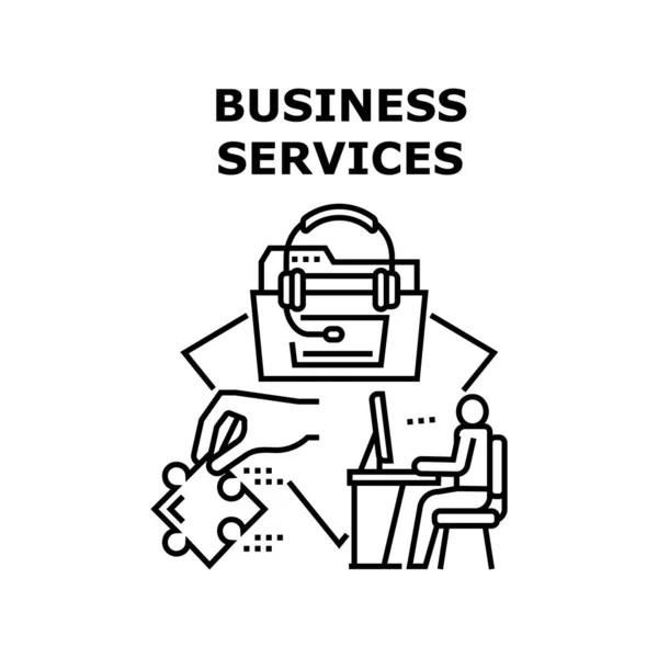 Illustration vectorielle icône services aux entreprises — Image vectorielle