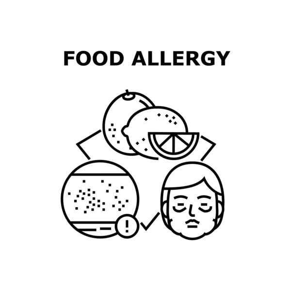 食物アレルギーアイコンベクトルイラスト — ストックベクタ