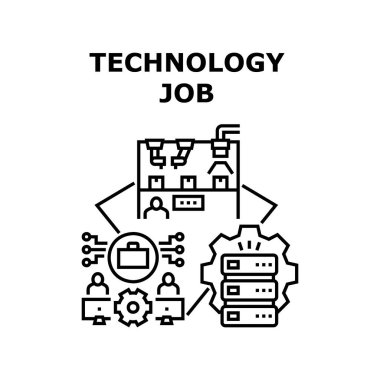 Teknoloji görev simgesi vektör illüstrasyonu