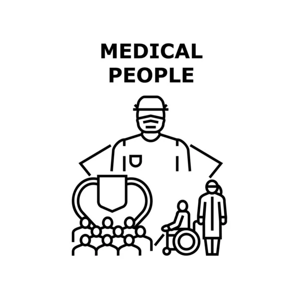 Ilustración de vector de icono de personas médicas — Archivo Imágenes Vectoriales