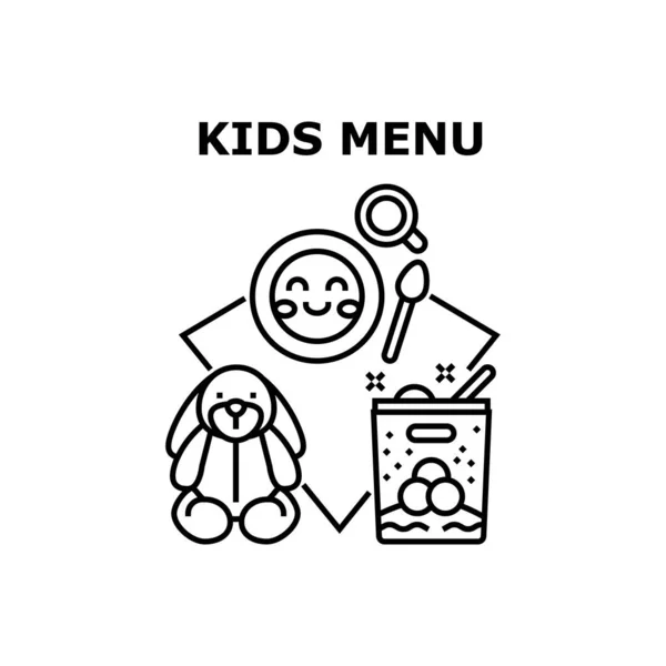 Kids menu icons vector illustrations — Vetor de Stock