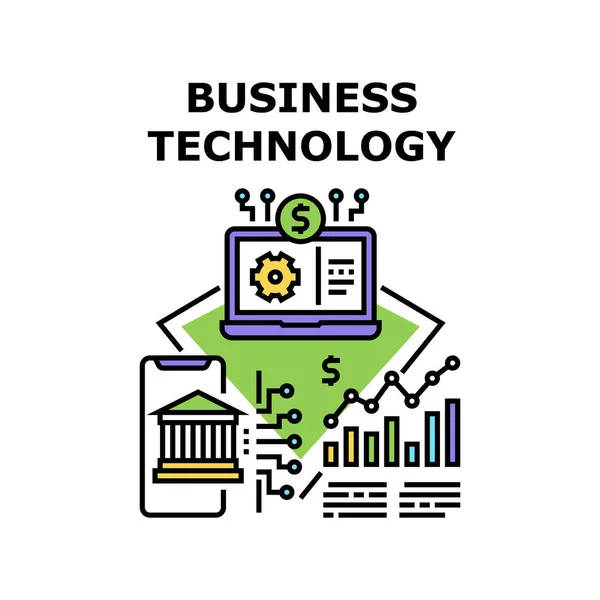 Ilustración del color del concepto de tecnología empresarial — Vector de stock