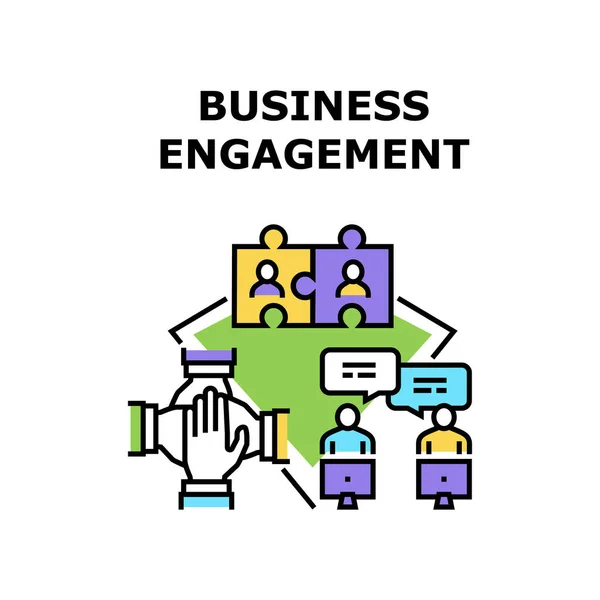 Business Engagement Concept Kleur Illustratie — Stockvector