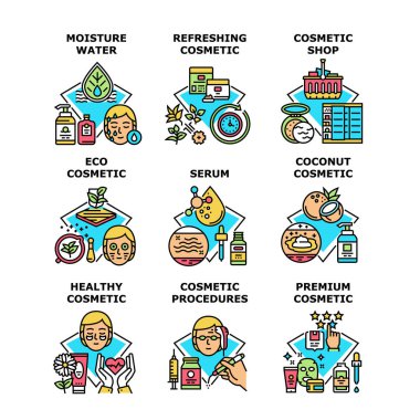 Premium Kozmetik Set Simgesi Vektör Resimleri