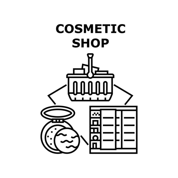 Cosmetische Shop Vector Concept Zwarte Illustratie — Stockvector
