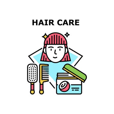 Saç Bakımı Aracı Vektörü Renk Çizimi