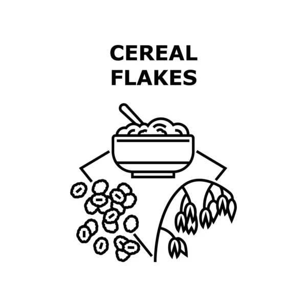 Copos de cereales Vector Concept Black Illustration — Vector de stock