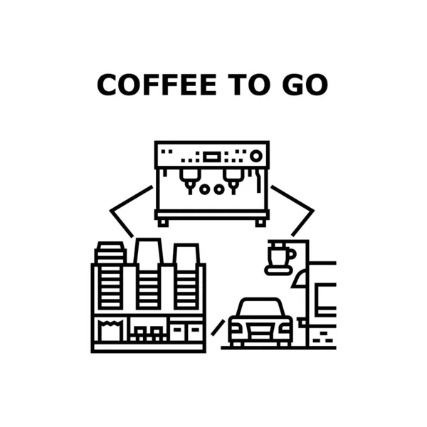 Coffee To Go Vector Concept Black Illustration — Stockový vektor