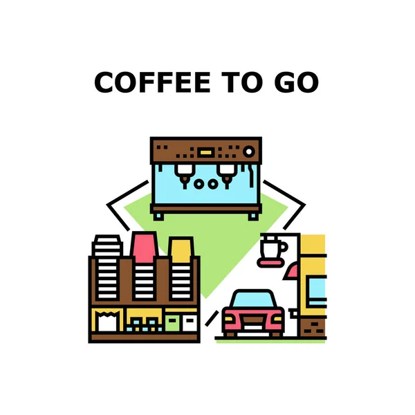 Café para llevar Vector Concepto Color Ilustración — Vector de stock