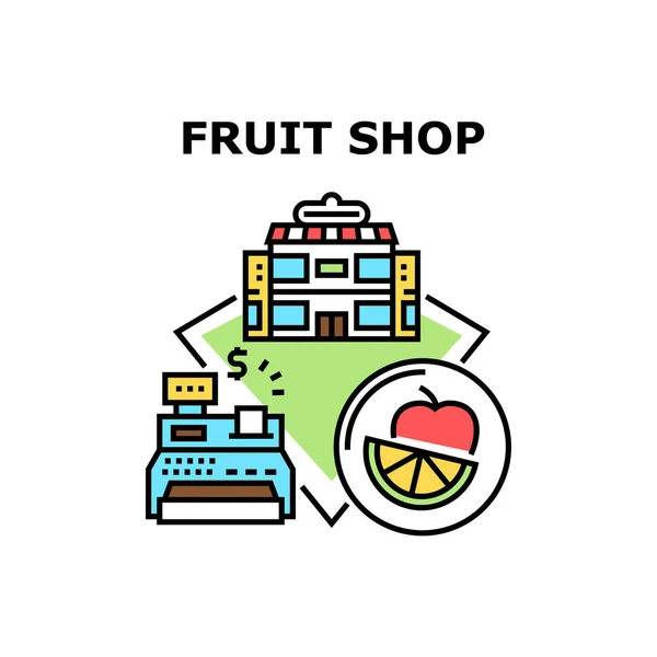 Venta de tienda de frutas Vector Concepto Color Ilustración — Vector de stock
