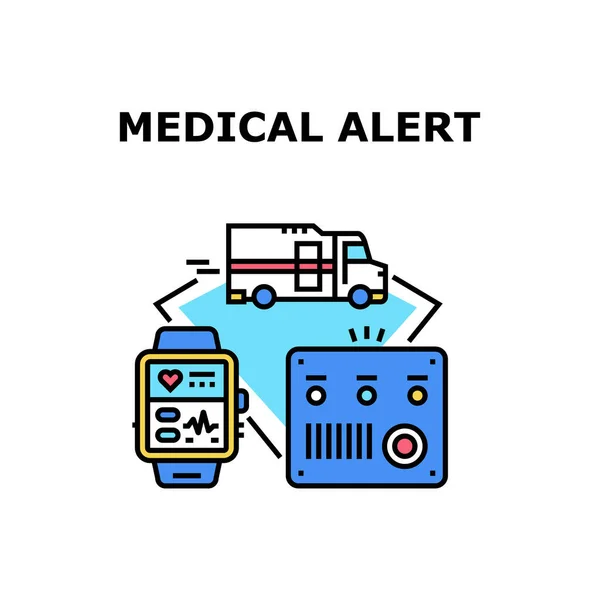 Medical Alert Vector Concept Color Illustration — Stock Vector