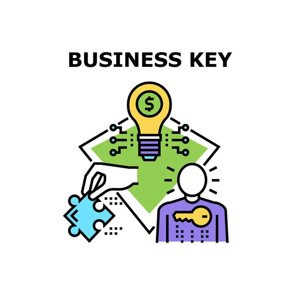 Business Key Vector Concept Illustration des couleurs — Image vectorielle