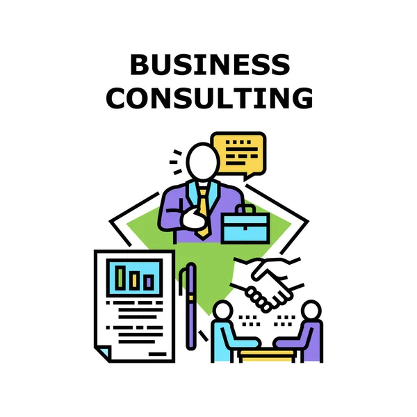 Business Consulting Concept Color Ilustracja — Wektor stockowy