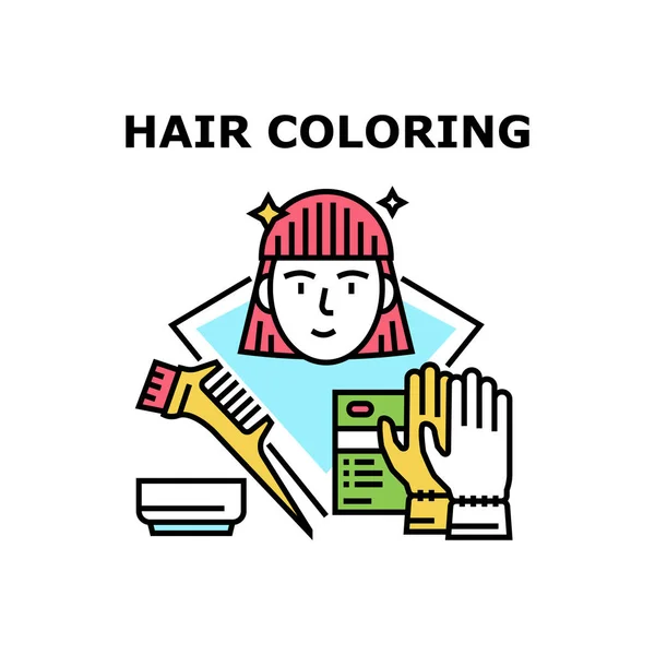 Hair Coloring Vector Concept Color Illustration — Stock Vector