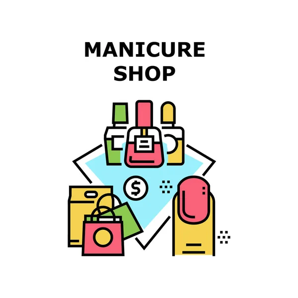 Manicure Shop Vector Concept Kleur Illustratie — Stockvector