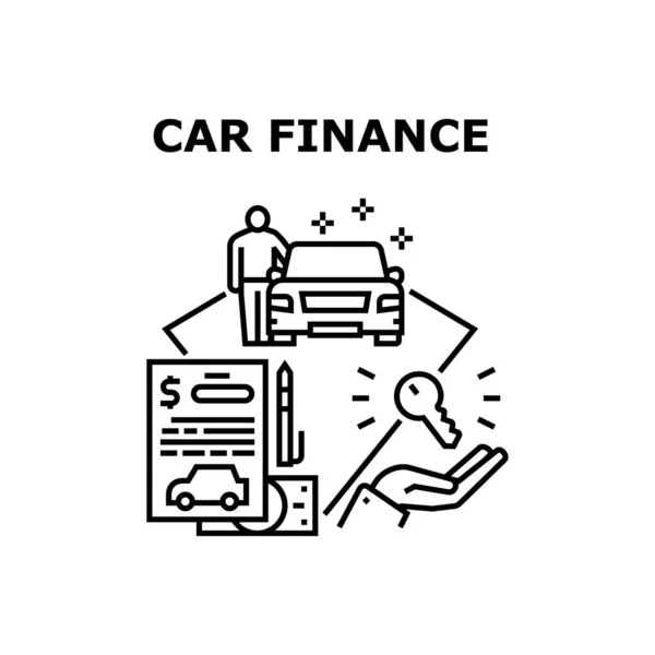 Car Finance Vector Concept Black Illustration — Stock vektor