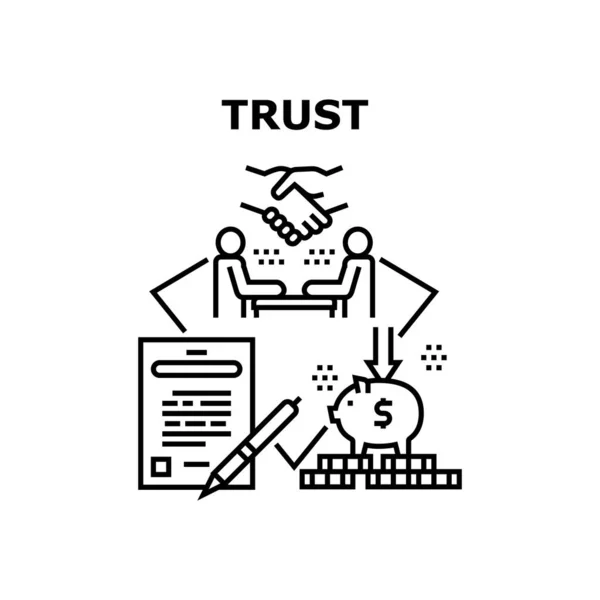 Trust Investor Vector Concept Illustrazione nera — Vettoriale Stock