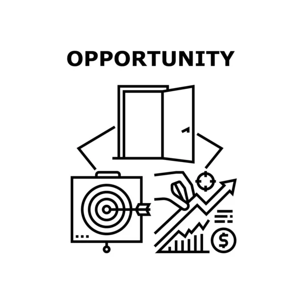 Opportunity Vector Concept Black Illustration — Vettoriale Stock