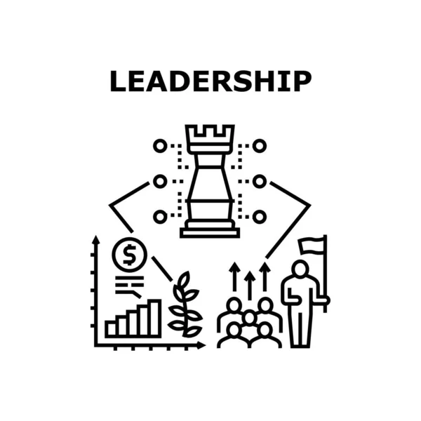 Leadership Skill Vector Concept Black Illustration — Vettoriale Stock