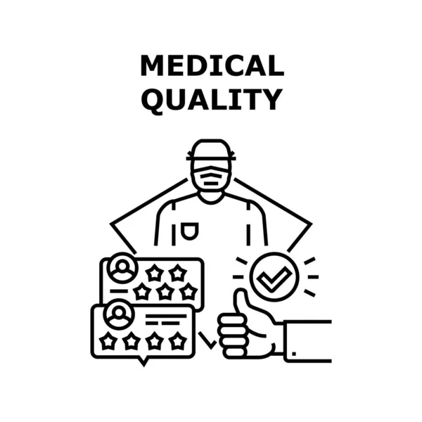 Calidad médica Vector Concepto Negro Ilustración — Archivo Imágenes Vectoriales