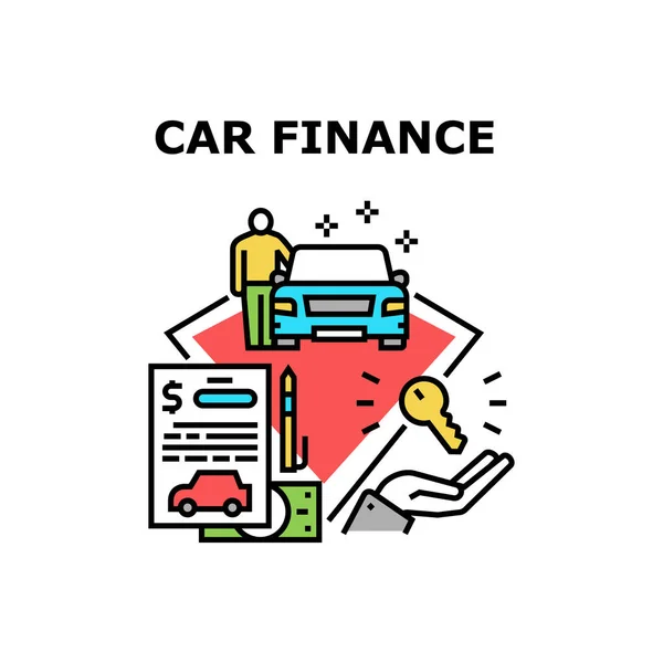 Car Finance Vector Concept Illustration des couleurs — Image vectorielle