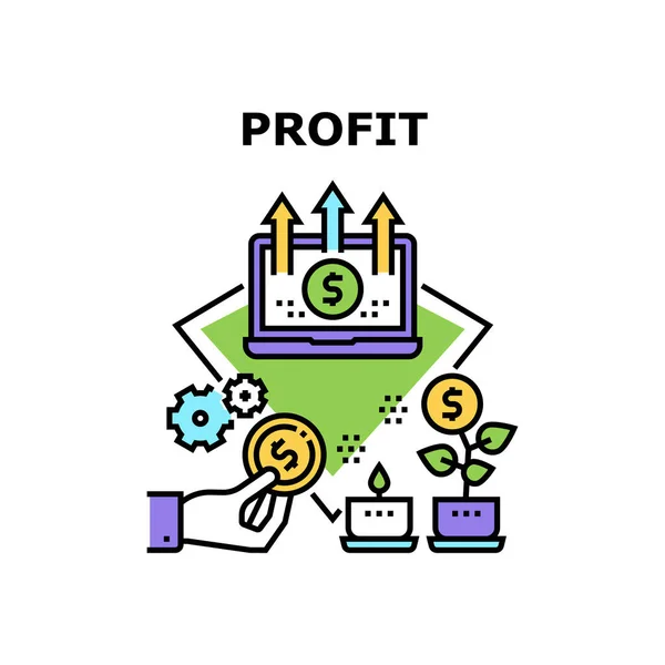 Illustration de couleur de concept de vecteur de profit et de fonds — Image vectorielle