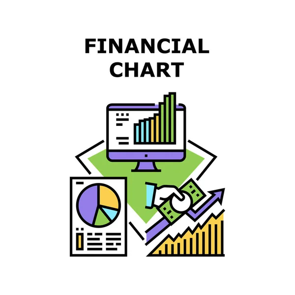 Wykres finansowy wektor koncepcja kolor ilustracja — Wektor stockowy