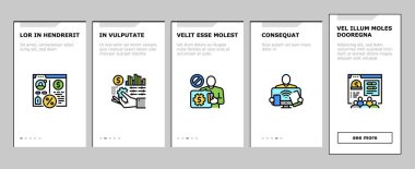 Fintech Finans Teknolojisi Simgelerde Vektörü Ayarladı