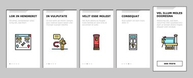 Postane Teslimat Servisi Bindirme Simgeleri Vektörü Ayarladı