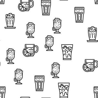 Kahve Tipleri Enerji Sabah İçeceği Vektörü Kusursuz Desen