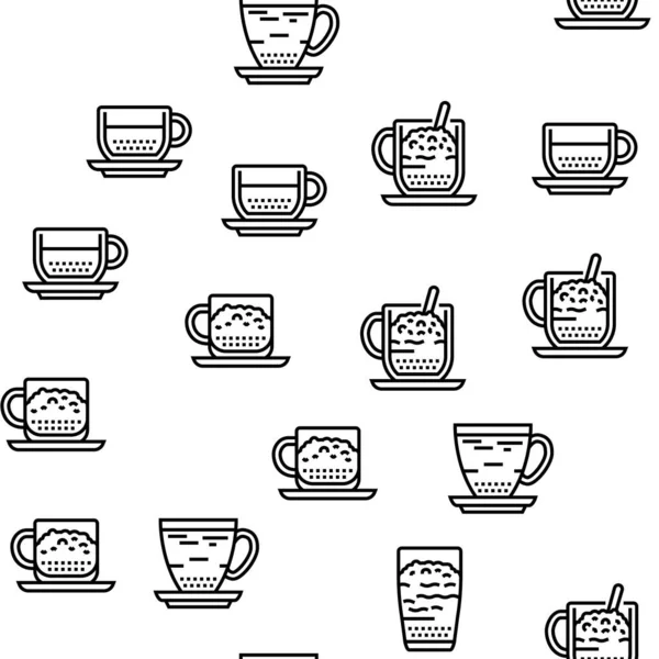 Types de café Énergie Boisson du matin Modèle sans couture vectoriel — Image vectorielle