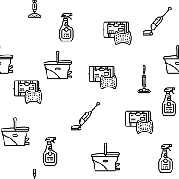 Accessoires de nettoyage et de lavage Modèle sans couture vectoriel — Image vectorielle