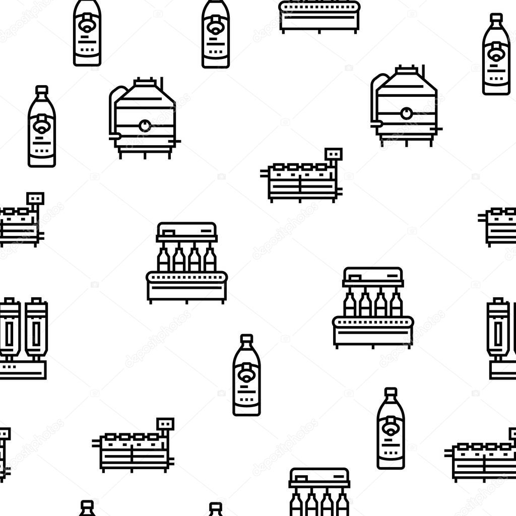 Olive Production And Harvesting Vector Seamless Pattern