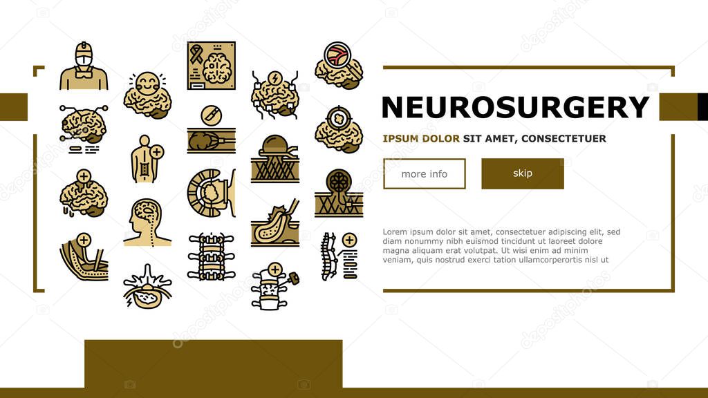 Neurosurgery Medical Treatment Landing Header Vector